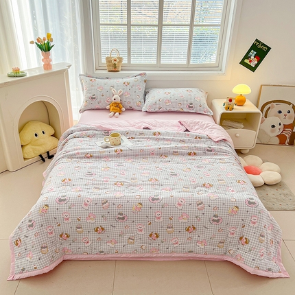 西域种棉人·千百笠 2025新款A类新疆棉花夏凉被加宽包边水洗棉卡通印花吸湿透气棉花夏被空调被 凌香 童趣