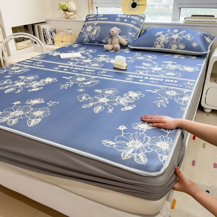 91家纺网 家纺一手货源 找家纺 （总）斯尔顿 2025新款炭光冰丝凉席-床笠款