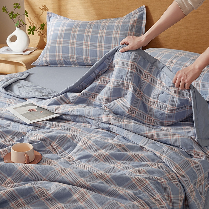 91家纺网 家纺一手货源 找家纺 西域种棉人·千百笠 2025新款A类100%新疆棉花夏凉被纯棉全棉填充原棉空调被手工宽边水洗棉夏被 罗宾格