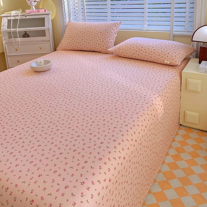 91家纺网 家纺一手货源 找家纺 爱彼家纺 2025新款锦柔老粗布席子凉席床单 玫瑰花园