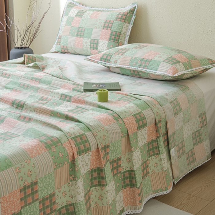 91家纺网 家纺一手货源 找家纺 （总）萌宝 2025老粗布新款纯棉细纱三枚缎卡帆布花边款软凉席床单提供买家秀