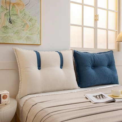 91家纺网 家纺一手货源 找家纺 沐沐 2026新款雪尼绒床头靠背 孔雀蓝