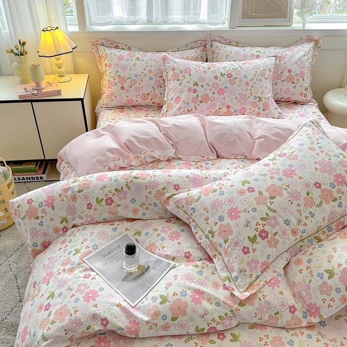 91家纺网 家纺一手货源 找家纺 红粉佳人家纺 2025春夏新款A类全棉纯棉12868纯棉单被套 倾心之恋