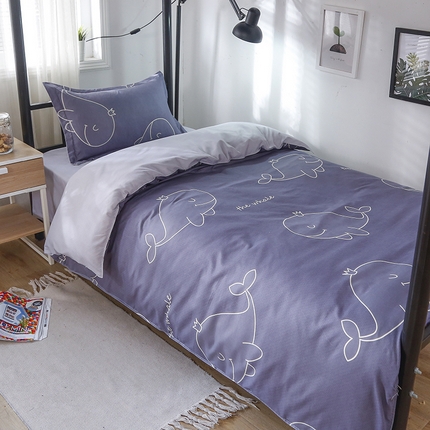 91家纺网 家纺一手货源 找家纺 悦织湾家纺 2025新款印花学生宿舍亲肤芦荟棉三件套单双人四件套轻奢印花磨毛床上用品 神秘海洋