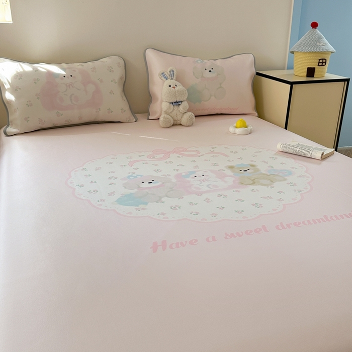 91家纺网 家纺一手货源 找家纺 美乐迪家纺 2025新款碳光凉感冰丝席 碎花汪