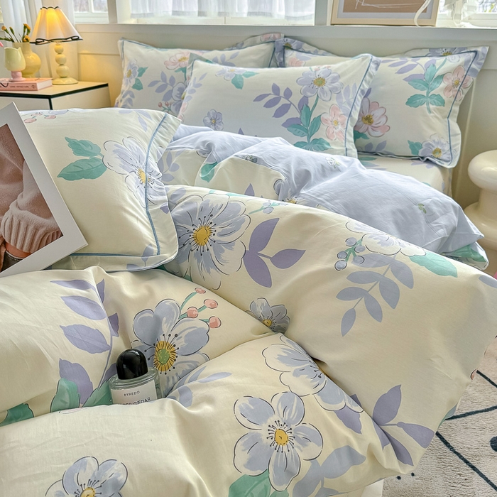 91家纺网 家纺一手货源 找家纺 红粉佳人家纺 2025春夏新款A类全棉纯棉12868纯棉单被套 花漾星辰