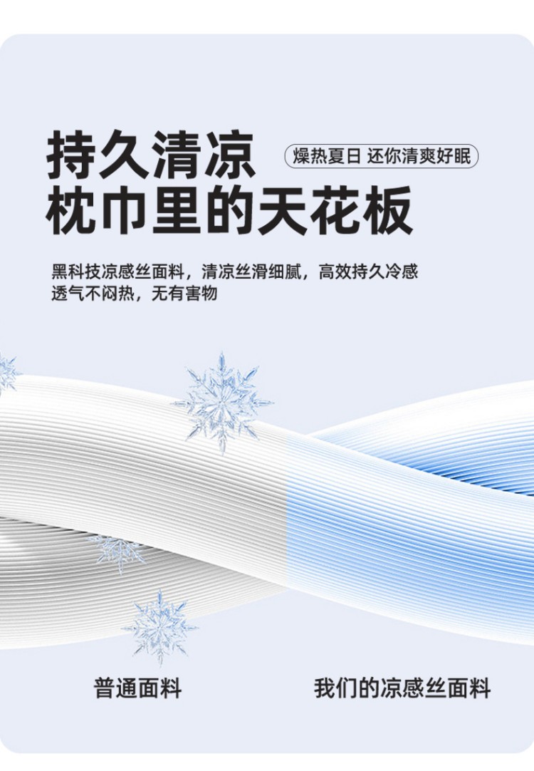 91家纺网 家纺一手货源 找家纺 美宜家 2025新款夏季凉感丝绗缝绑带枕巾隔脏吸汗冰丝枕巾 硕果 一对