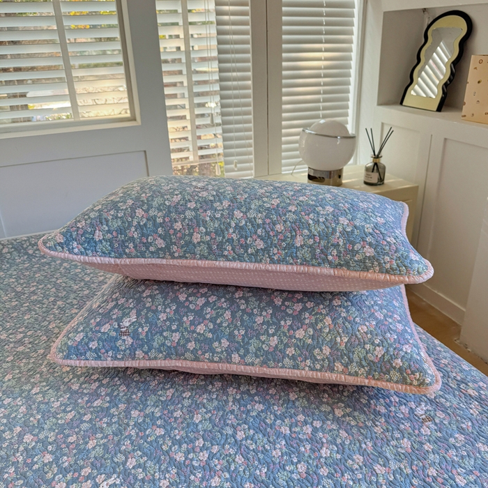 91家纺网 家纺一手货源 找家纺 宜梦家居【需要买家秀请联系老板】 2025新款双面纯棉夹层新疆棉花高温砂洗全棉床盖 银杉之梦