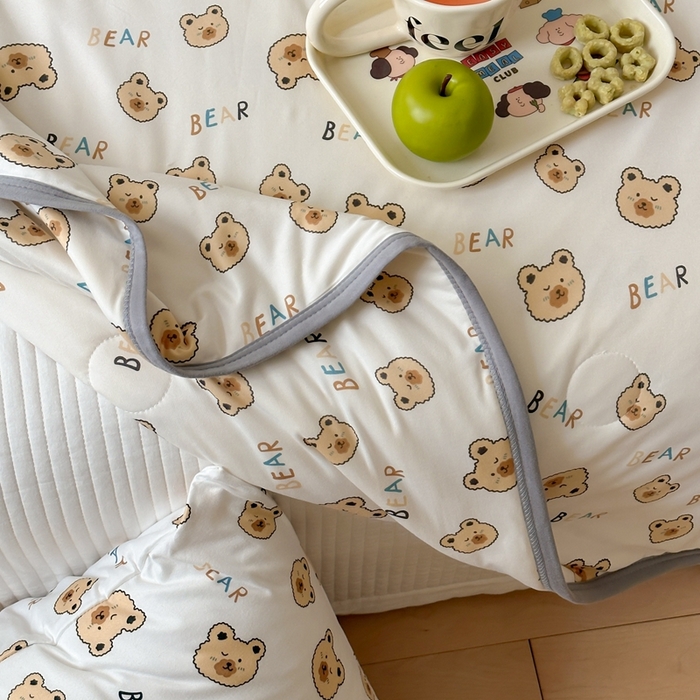 91家纺网 家纺一手货源 找家纺 觅糖家纺 2025新款软糯针织云柔大豆夏被 小白熊