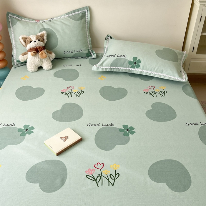 91家纺网 家纺一手货源 找家纺 新印象  2025新款花边老粗布床单款床笠款三件套怦然心动