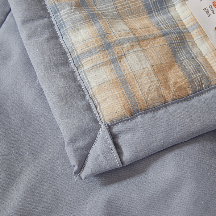 91家纺网 家纺一手货源 找家纺 西域种棉人·千百笠 2025新款A类100%新疆棉花夏凉被纯棉全棉填充原棉空调被手工宽边水洗棉夏被 清新格