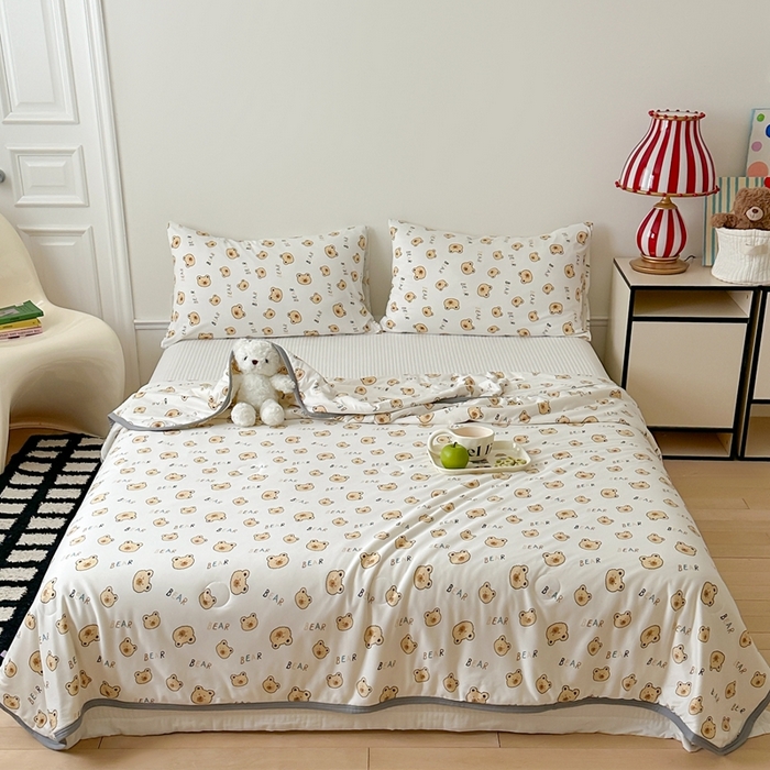 91家纺网 家纺一手货源 找家纺 觅糖家纺 2025新款软糯针织云柔大豆夏被 小白熊