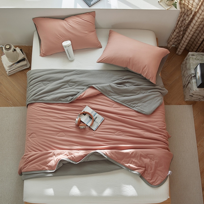 91家纺网 家纺一手货源 找家纺 安莱生活 2025新款全棉纯棉云感针织棉双拼夏被夏凉被空调被 黛莎双拼