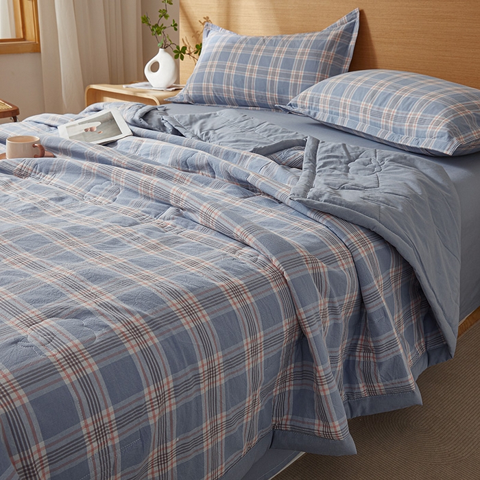 91家纺网 家纺一手货源 找家纺 西域种棉人·千百笠 2025新款A类100%新疆棉花夏凉被纯棉全棉填充原棉空调被手工宽边水洗棉夏被 罗宾格