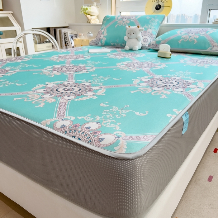 91家纺网 家纺一手货源 找家纺 （总）斯尔顿 2025新款炭光冰丝凉席-床笠款