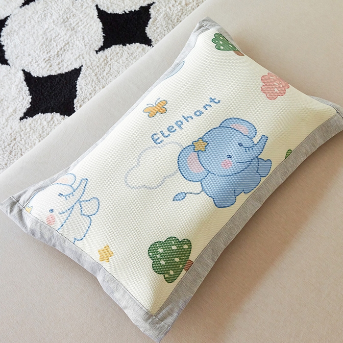 91家纺网 家纺一手货源 找家纺 嗨生活 2025新款A类儿童冰藤枕套 幼儿园枕套 儿童枕套 欢乐小象