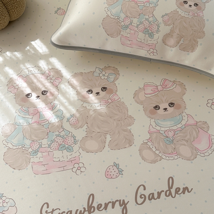 91家纺网 家纺一手货源 找家纺 美乐迪家纺 2025新款碳光凉感冰丝席 三只熊