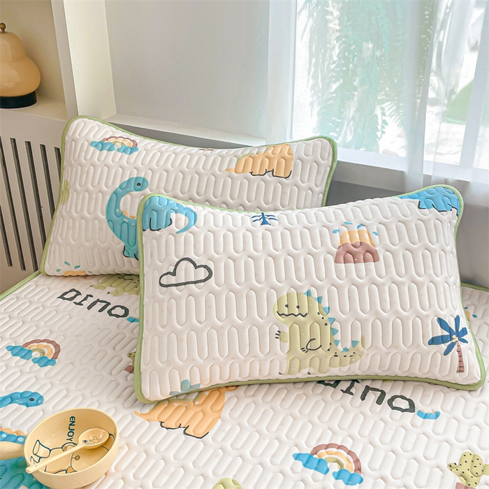 91家纺网 家纺一手货源 找家纺 布卢姆床垫 2025新款5mmA类乳胶凉席床笠套件夏被组合 恐龙世界