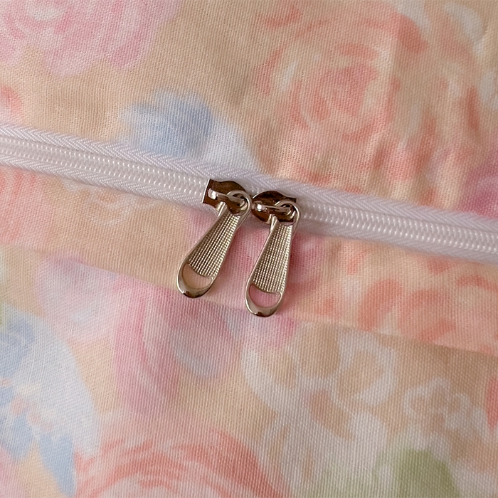 91家纺网 家纺一手货源 找家纺 优品阁  2025新款A类全棉有氧双层纱四件套 绯色花间