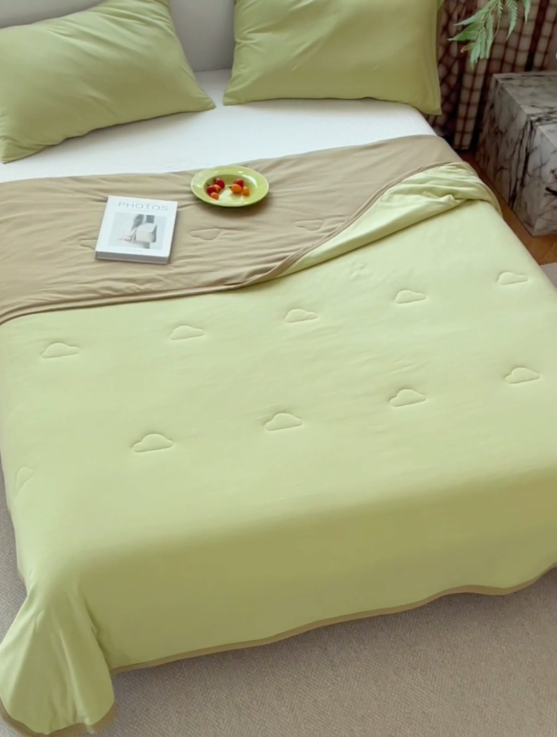 91家纺网 家纺一手货源 找家纺 安莱生活 2025新款全棉纯棉云感针织棉双拼夏被夏凉被空调被 翠暖双拼