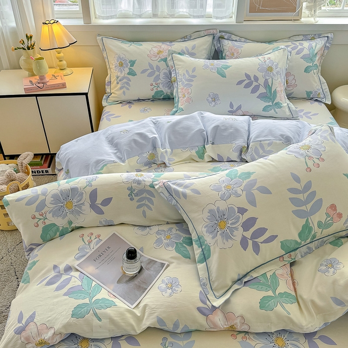 91家纺网 家纺一手货源 找家纺 红粉佳人家纺 2025春夏新款A类全棉纯棉12868纯棉单被套 花漾星辰