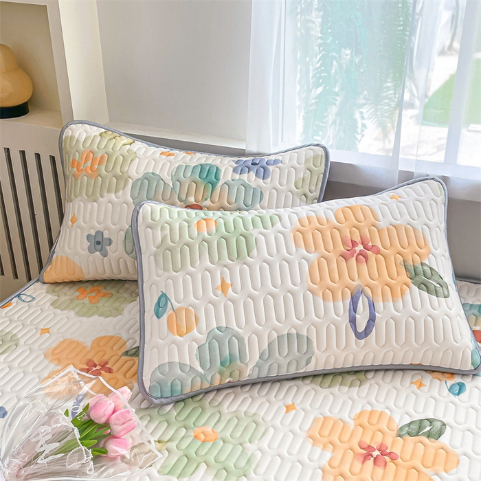 91家纺网 家纺一手货源 找家纺 布卢姆床垫 2025新款5mmA类乳胶凉席床笠套件夏被组合 彩色花园