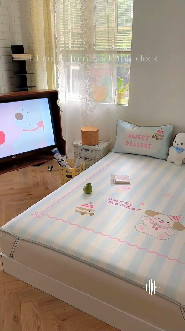 91家纺网 家纺一手货源 找家纺 美乐迪家纺 2025新款碳光凉感冰丝席 蛋糕大耳狗