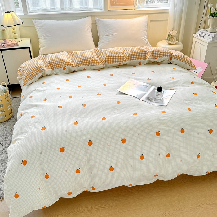 91家纺网 家纺一手货源 找家纺 红粉佳人家纺 2025春夏新款A类全棉纯棉12868纯棉单被套 甜桔