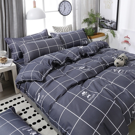 91家纺网 家纺一手货源 找家纺 （总）悦织湾家纺 2025新款亲肤芦荟棉四件套轻奢印花磨毛床上用品亲肤棉四件套