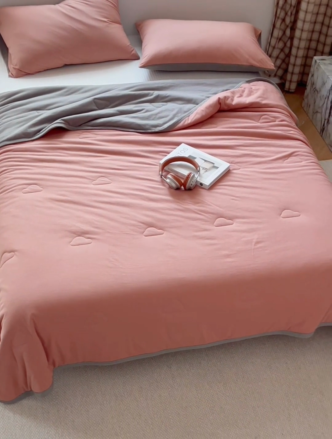 91家纺网 家纺一手货源 找家纺 安莱生活 2025新款全棉纯棉云感针织棉双拼夏被夏凉被空调被 黛莎双拼