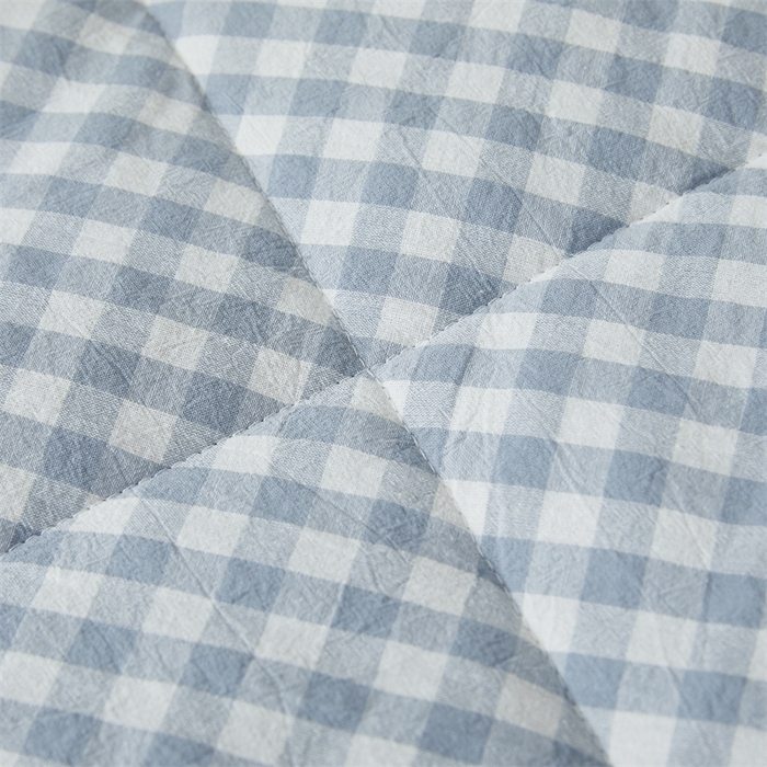 91家纺网 家纺一手货源 找家纺 2025新款A类里外全棉夏凉被100%新疆棉纯棉全棉填充无印格子款空调被原棉夏被 里外全棉-蓝小格