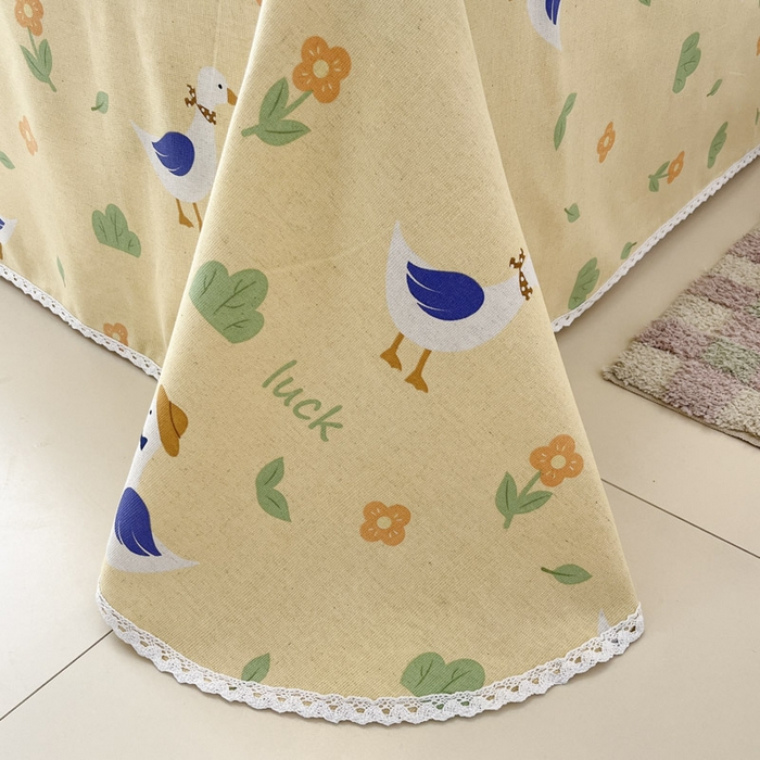 91家纺网 家纺一手货源 找家纺 新印象  2025新款花边老粗布床单款床笠款三件套幸运海鸥