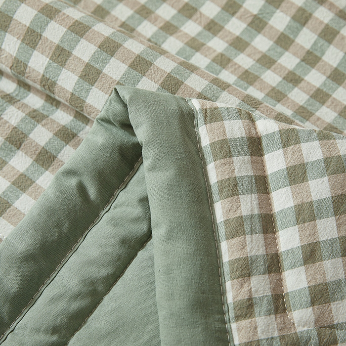 91家纺网 家纺一手货源 找家纺 西域种棉人·千百笠 2025新款A类100%新疆棉花夏凉被纯棉全棉填充原棉空调被手工宽边水洗棉夏被 绿小格