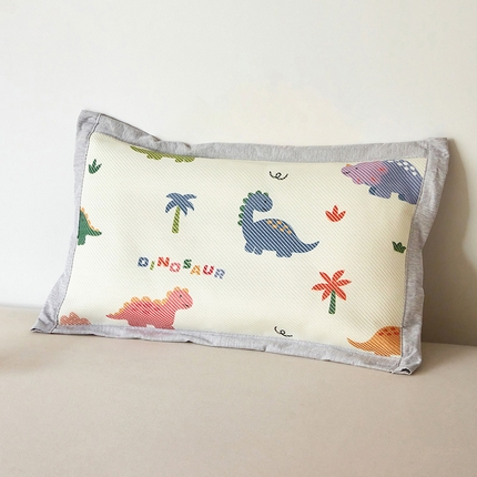 嗨生活 2025新款A类儿童冰藤枕套 幼儿园枕套 儿童枕套 恐龙园
