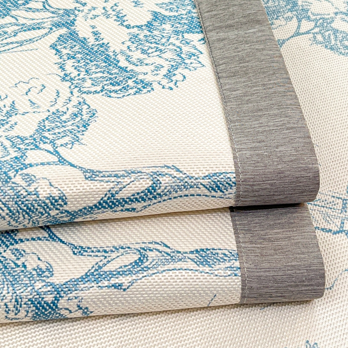 91家纺网 家纺一手货源 找家纺 花言狐语 2025新款印花真冰藤冰凉席 丛林间-蓝