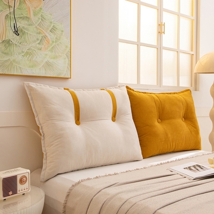 91家纺网 家纺一手货源 找家纺 沐沐 2026新款雪尼绒床头靠背 高级黄