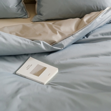 2025新款长绒棉缺角工艺单品系列单被套 静谧蓝