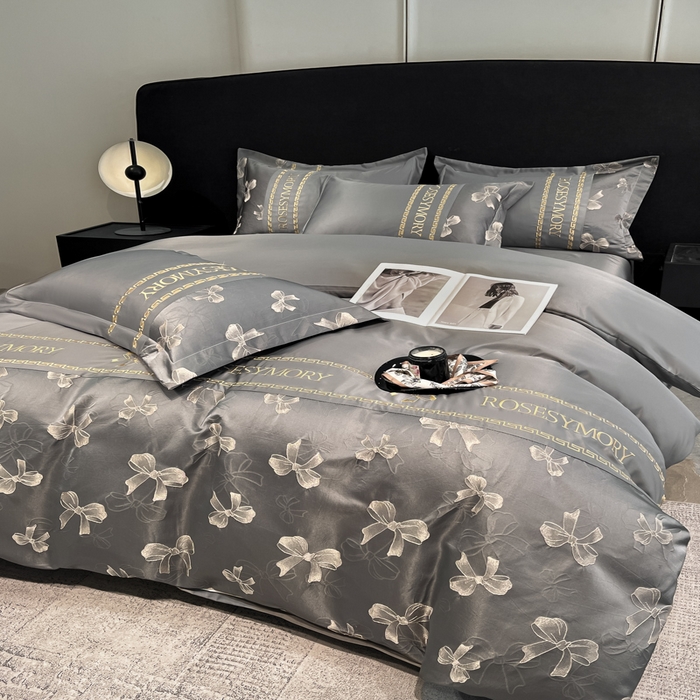 91家纺网 家纺一手货源 找家纺 （总）米彩家纺 2025新款A类水洗真丝金丝浮雕提花绣花四件套