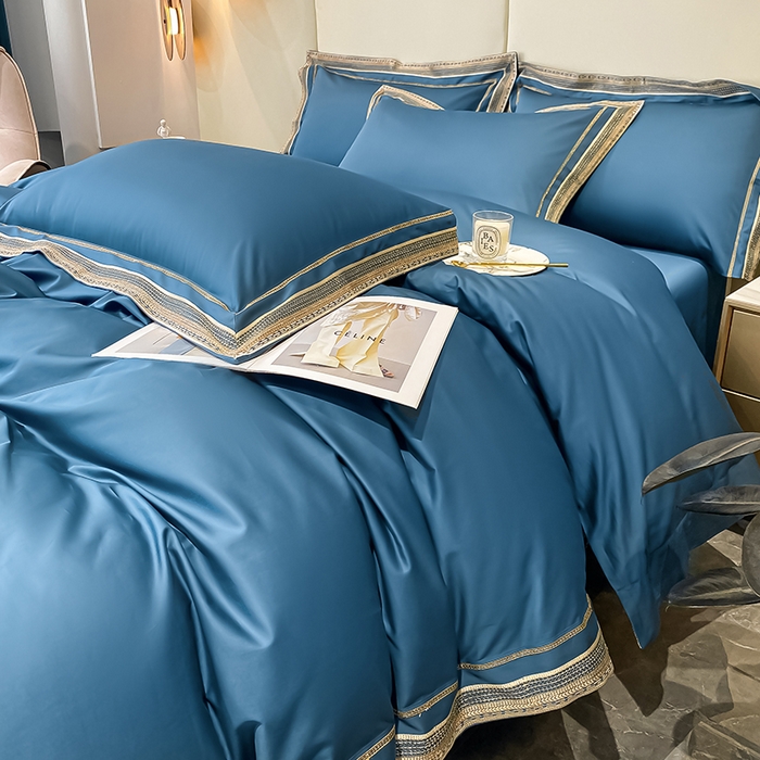 91家纺网 家纺一手货源 找家纺 瑞驰家纺 2025新款长绒棉纯棉绣花四件套--千寻系列 千寻-盛世兰