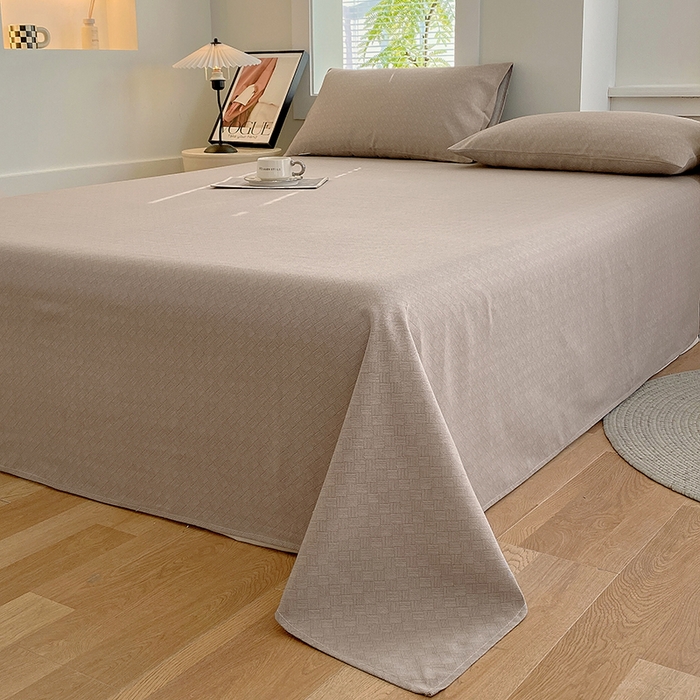 91家纺网 家纺一手货源 找家纺 爱彼家纺 2025新款锦柔老粗布席子凉席床单 卡其