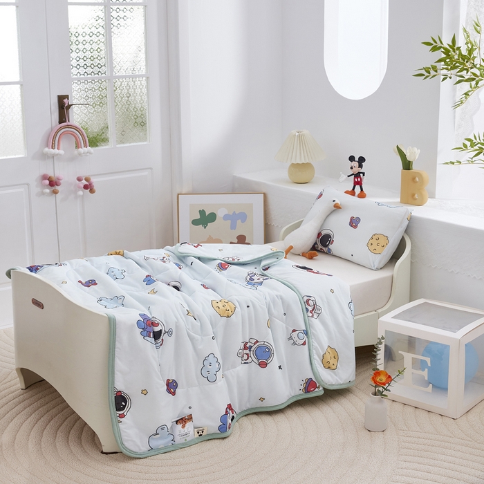 91家纺网 家纺一手货源 找家纺 （总）丝涟家居 2025新款A类卡通小清新双面印花凉感丝夏被