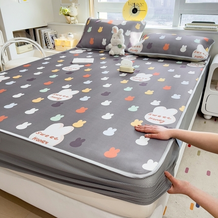 91家纺网 家纺一手货源 找家纺 （总）斯尔顿 2025新款炭光冰丝凉席-床笠款