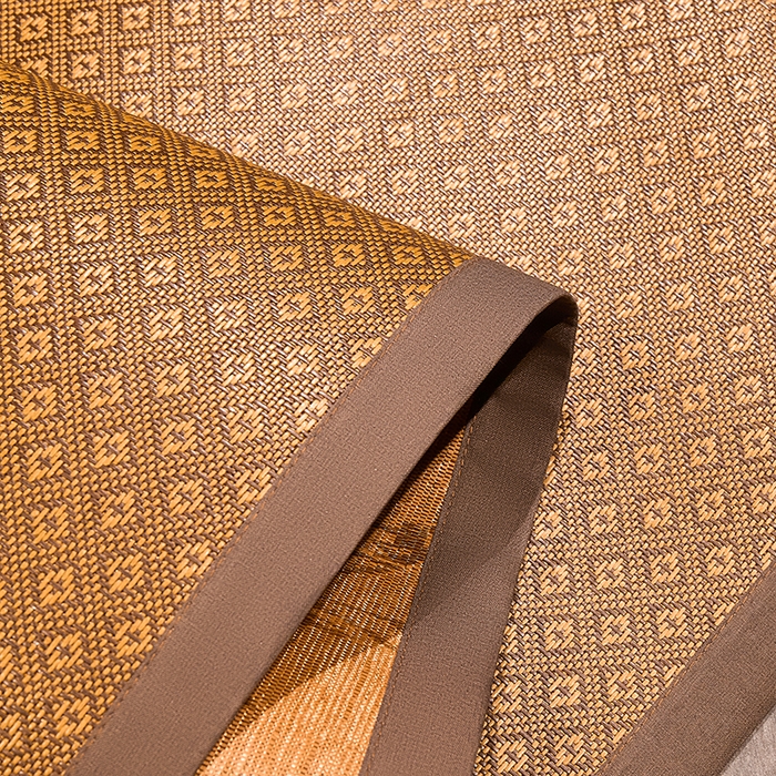 91家纺网 家纺一手货源 找家纺 绒艺席业 2025新款艾草藤席冰丝双面席席子凉席 游泳小企鹅-格纹