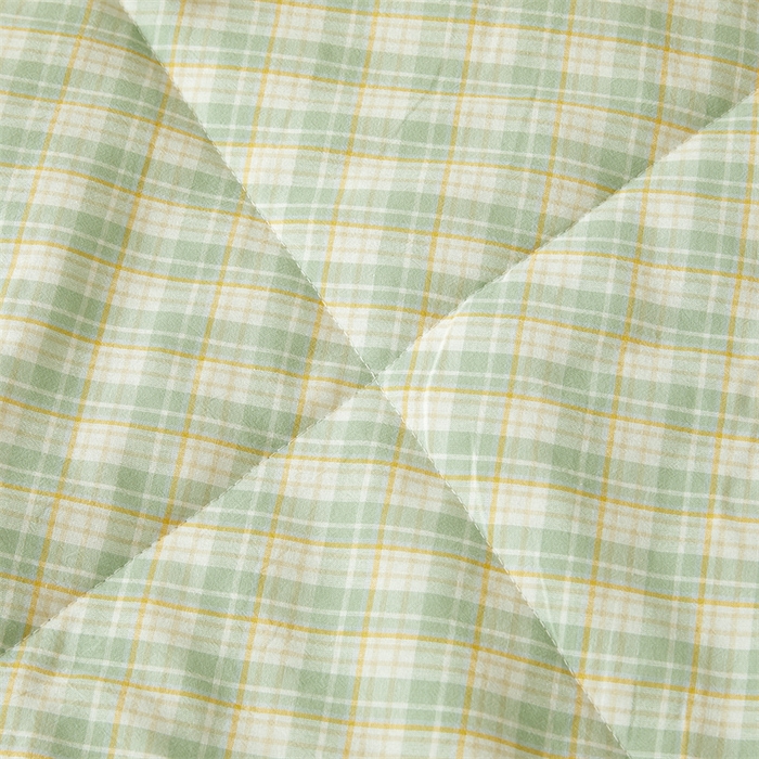 91家纺网 家纺一手货源 找家纺 2025新款A类里外全棉夏凉被100%新疆棉纯棉全棉填充无印格子款空调被原棉夏被 里外全棉-彩绿格