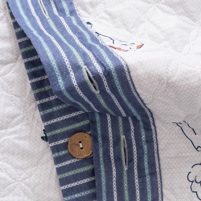 91家纺网 家纺一手货源 找家纺 优乐家纺 2025新款纯棉印花夹棉系列四件套-纽扣款新狂欢乐园