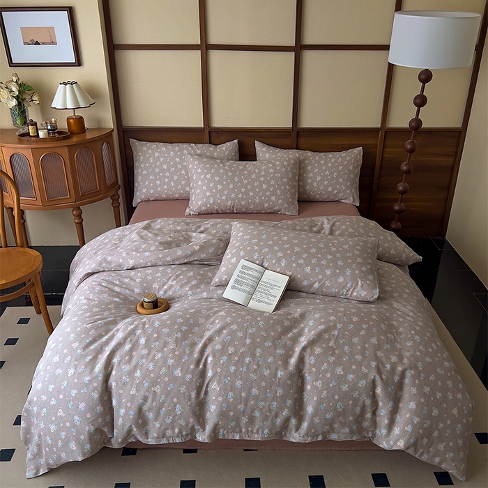 91家纺网 家纺一手货源 找家纺 优品阁  2025新款A类全棉有氧双层纱四件套 秀妍