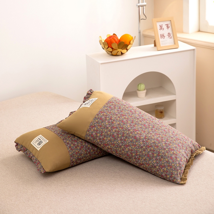 91家纺网 家纺一手货源 找家纺 （总）九州枕芯 2025新款全棉双层小碎花纯荞麦枕 枕头枕芯