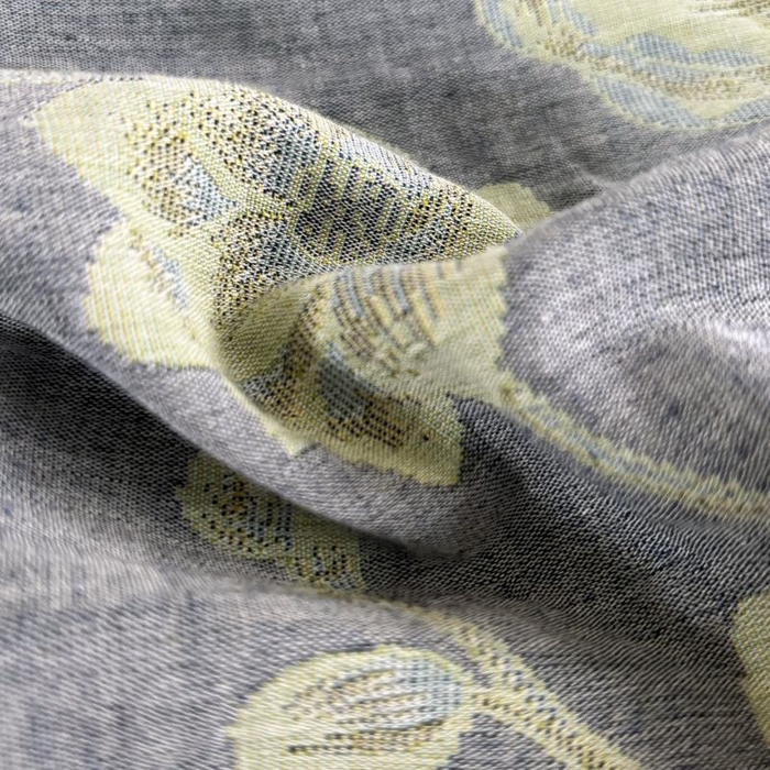 91家纺网 家纺一手货源 找家纺 2025新款全棉色织双层纱纽扣款四件套 七里香-灰黄