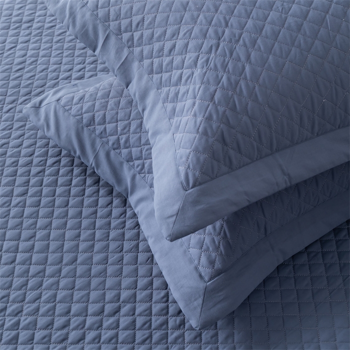 91家纺网 家纺一手货源 找家纺 优乐家纺 2025新款全棉四件套水洗纯棉夹棉绗缝加厚被罩 经典蓝