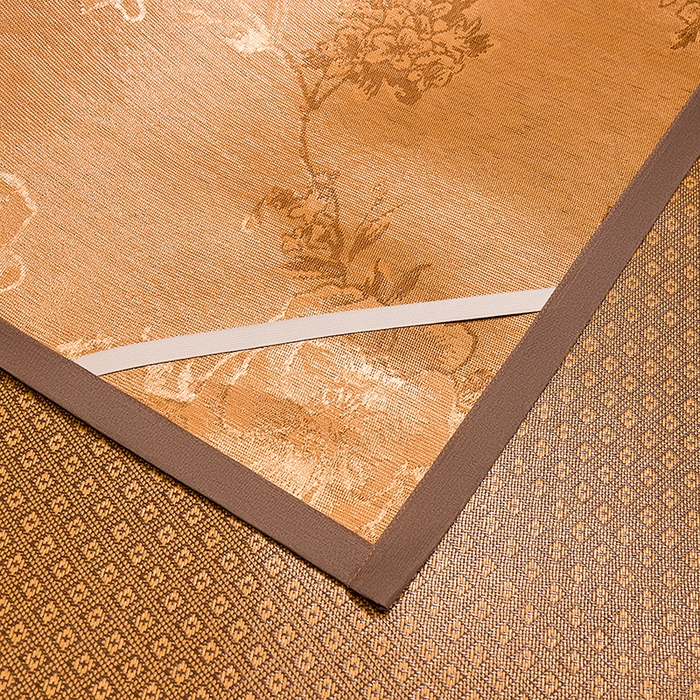 91家纺网 家纺一手货源 找家纺 绒艺席业 2025新款艾草藤席冰丝双面席席子凉席 游泳小企鹅-格纹